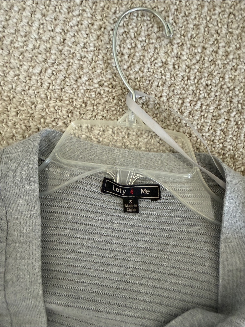 Lightweight Grey Open-Front Ribbed Cardigan - Picture 3 of 5